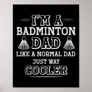 Grappig Badminton Vader Shirt Mannen Vrouwen Badmi Poster