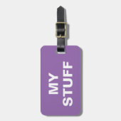 Grappig bagagelabel met "Mijn stuf" erop geschreve (Voorkant verticaal)