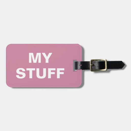 Grappig bagagelabel met "Mijn stuf" erop geschreve (Voorkant horizontaal)