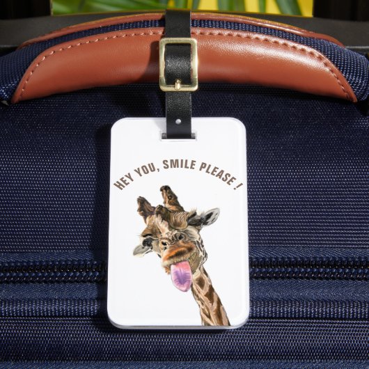 Grappig Bagagelabel speelse Giraffe - aangepaste t (Voorkant Insitu 2)