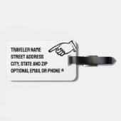 Grappig bagagelabel voor de overpacker (Achterkant horizontaal)