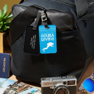 Grappig bagagelabel voor scuba-duiker