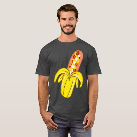 Grappig banaan hotdog worst cadeau t-shirt (Voorkant volledig)