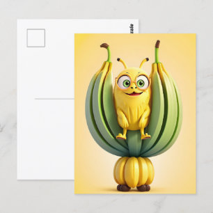 Grappig banaan karakter briefkaart