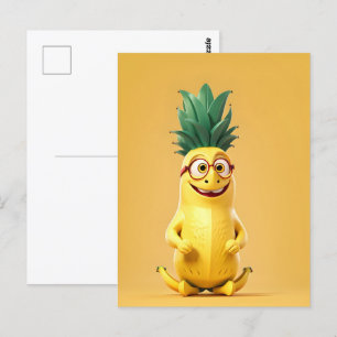 Grappig banaan karakter briefkaart