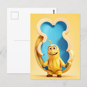 Grappig banaan karakter briefkaart