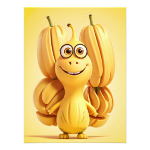 Grappig banaan karakter foto afdruk