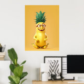 Grappig banaan karakter poster (Thuiskantoor)