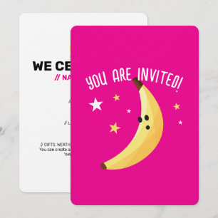 Grappig Banaan Puns Feest patroon gunsten - bewerk Kaart