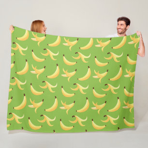 Grappig Banaan Woordspeling Feest patroon kleurrij Fleece Deken