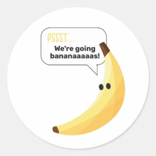 Grappig Banaan Woordspeling Feest patroon kleurrij Ronde Sticker
