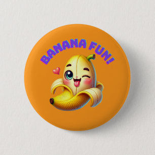 Grappig Banana Winking Design voor leuke en speels Ronde Button 5,7 Cm