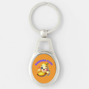 Grappig Banana Winking Design voor leuke en speels Sleutelhanger