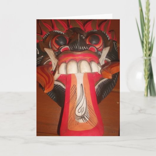 Grappig Bang Vreemde Tong Halloween Masker Kaart (Voorkant)