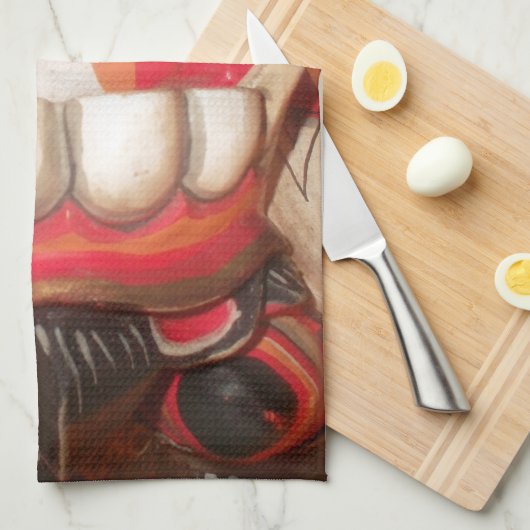 Grappig Bang Vreemde Tong Halloween Masker Theedoek (Quarter Fold)