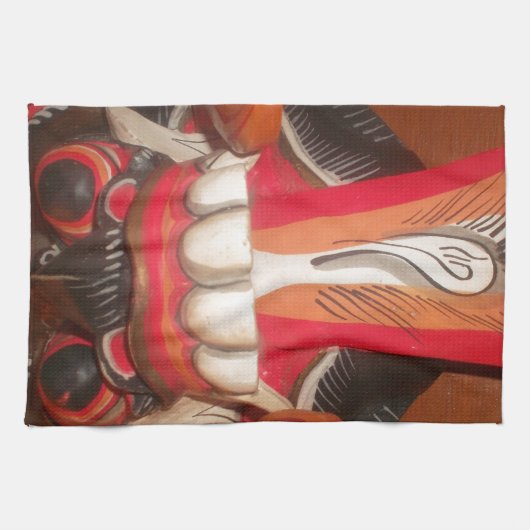 Grappig Bang Vreemde Tong Halloween Masker Theedoek (Horizontaal)