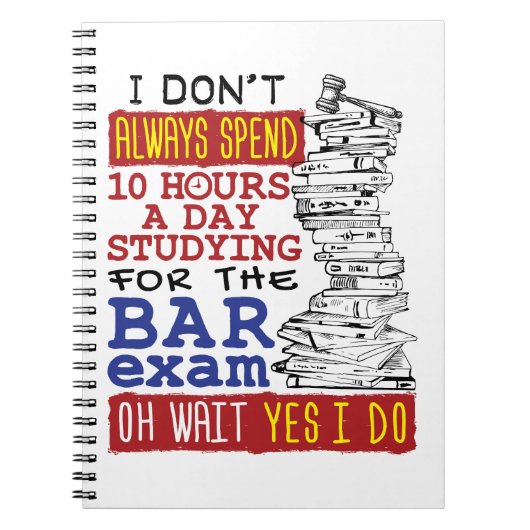 Grappig Bar examen 10 uur studeren Notitieboek (Voorkant)