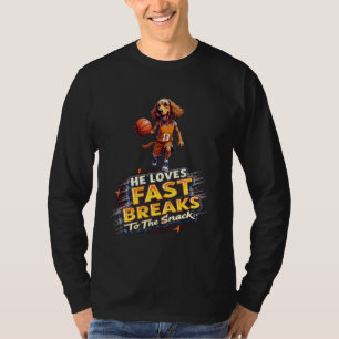Grappig Basketbal Cadeau voor Cocker Spaniel Honde T-shirt