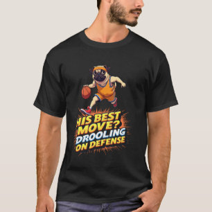 Grappig basketbal cadeau voor Pug honden liefhebbe T-shirt