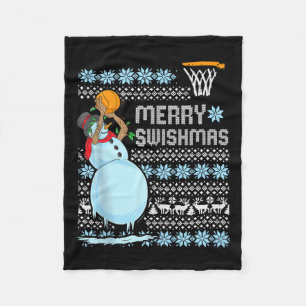 Grappig Basketbal Kerst Quote Vrolijk Swishmas Ma Fleece Deken