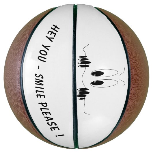Grappig basketbal met Curiosity Eyes - Smile (Verticaal)