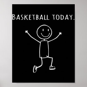 Grappig basketbal vandaag stok persoon sprong van  poster