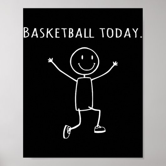 Grappig basketbal vandaag stok persoon sprong van poster (Voorkant)