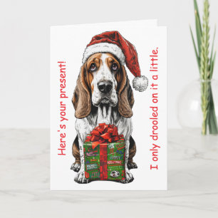 Grappig Basset Hound Kerstcadeau Ontwerp Feestdagen Kaart