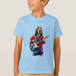 Grappig Basset Hound Rockster T-Shirt