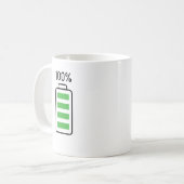 Grappig Batterij Opladen Ontwerp Koffie & Thee Mok (Voorkant links)