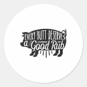 Grappig BBQ Barbecue Varkensvlees Elke kont houdt Ronde Sticker