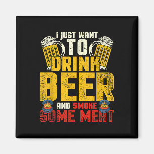 Grappig BBQ Chef Bier Drink gerookt vlees liefhebb Magneet