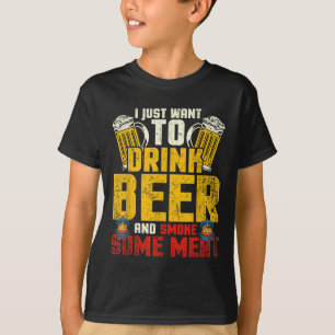 Grappig BBQ Chef Bier Drink gerookt vlees liefhebb T-shirt