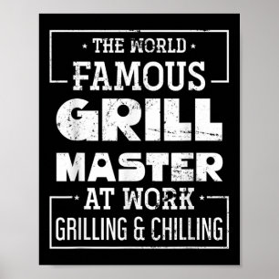 Grappig BBQ Chef Grill Meat Lover Gift Grillen Ste Poster