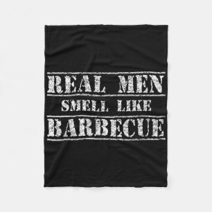 Grappig Bbq Grillen Cadeau Shirt Echte Mannen Ruik Fleece Deken