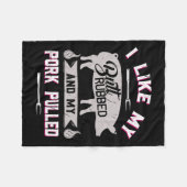 Grappig BBQ Grilling Quote Varken Geplaatst Varken Fleece Deken (Voorkant (Horizontaal))