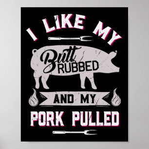 Grappig BBQ Grilling Quote Varken Geplaatst Varken Poster