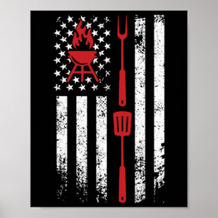 Grappig Bbq-ontwerp Vleesroken Poster
