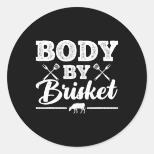 Grappig Bbq-ontwerp voor mannen vrouwen Bbq-roken Ronde Sticker