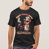 Grappig BBQ Pig "Piggin' Out in Style" T-shirt (Voorkant)