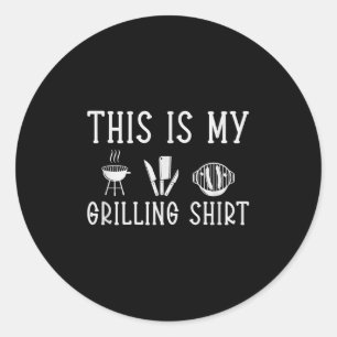 Grappig BBQ Roker Grill &versterker; Barbecue Vark Ronde Sticker