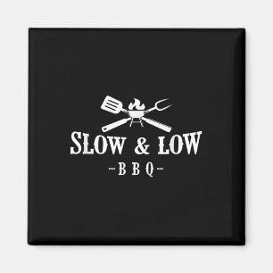 Grappig BBQ Shirt, traag en laag Magneet