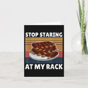 Grappig BBQ T-shirt Stop Staren naar Mijn Rack Gri Kaart