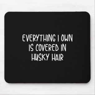 Grappig bedekt met husky haar muismat