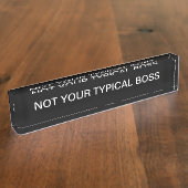 Grappig Bedrijf Boss Desk Plaque Naambordje (Zijkant)