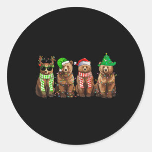 Grappig Beer Christmas Light Beer Lover Xmas Beer  Ronde Sticker