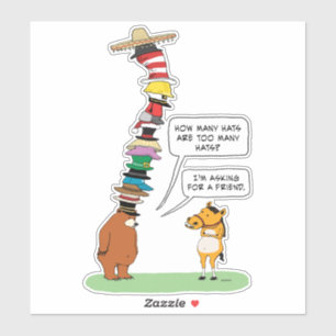 Grappig Beer dat veel Petten draagt Sticker