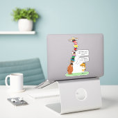 Grappig Beer dat veel Petten draagt Sticker (Laptop op bureau)