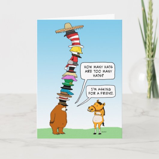 Grappig Beer dat veel Petten van de geboorte draag Kaart (Voorkant)