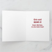 Grappig Beer Giant Verjaardag Kaart Beer Pun Custo (Binnen)